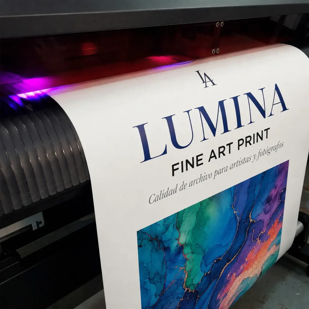 imagen de la impresión de lona en máquina