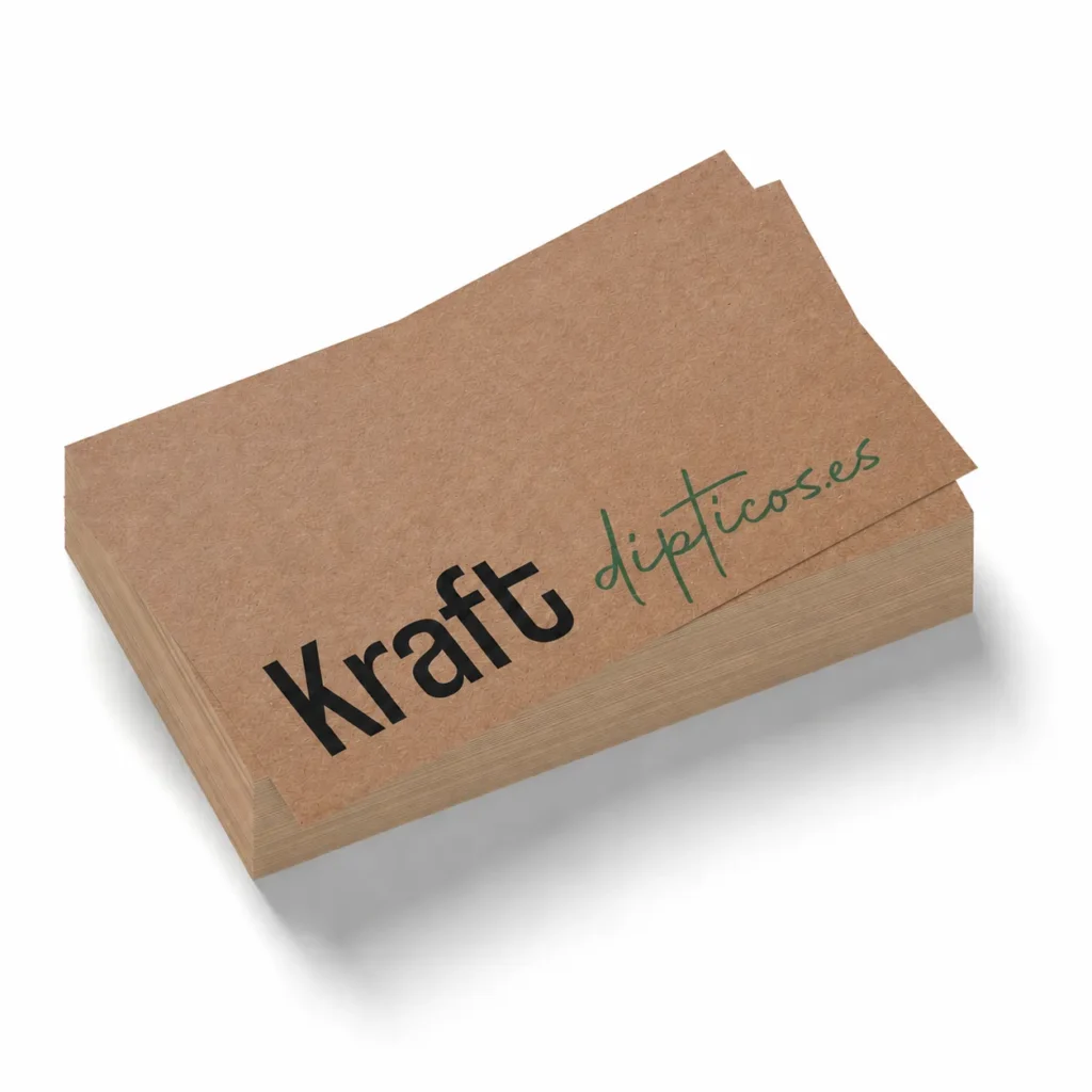 Tarjetas Kraft personalizadas impresas en cartulina de 300 g